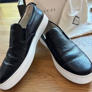 Gucci Black GG Slip-On Men's Shoes